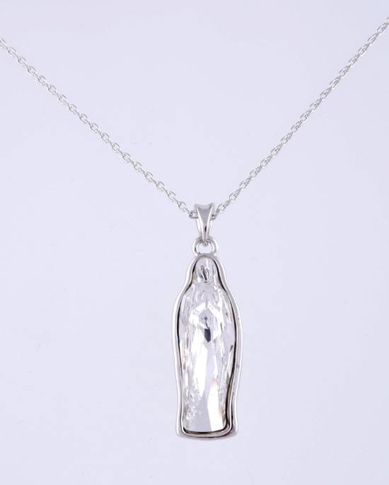 Virgin Mary Silver Plated Necklace