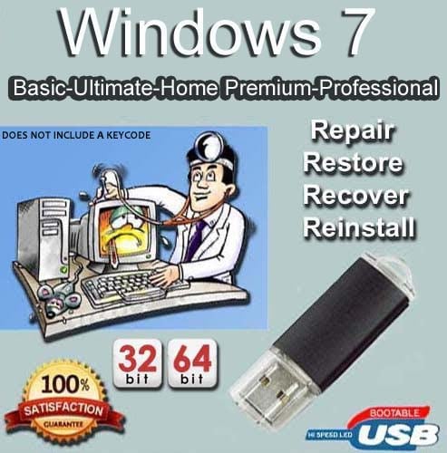 Windows 7 All Versions 32/64 bit-USB