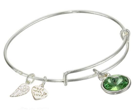 August Birthday Stone Bracelet- Light Green