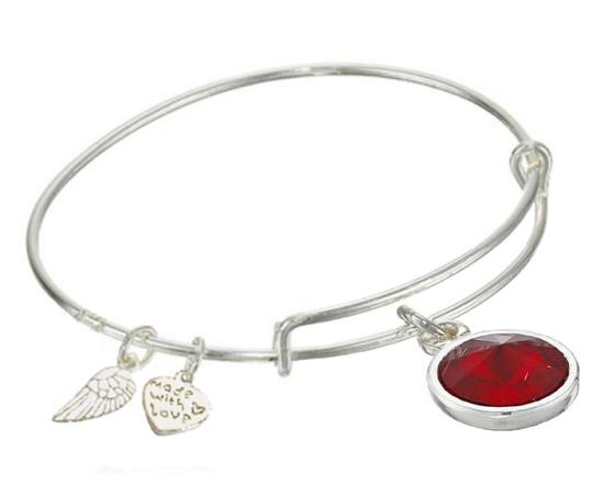January Birthday Stone Bracelet- Red