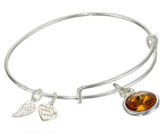 Nov. Birthday Stone Bracelet- Amber Orange
