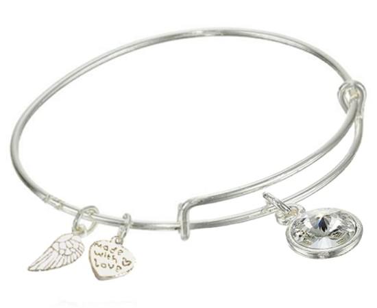 April Birthday Stone Bracelet- Crystal Clear